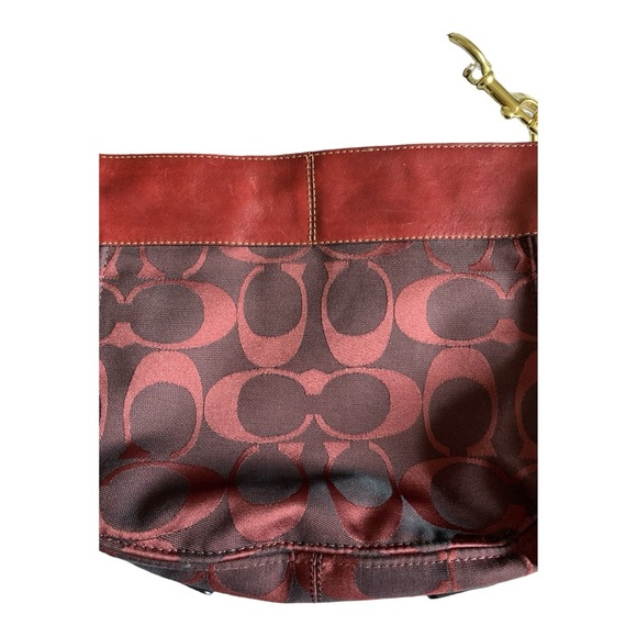 Coach Large Zoe Aubergine Signature Print Shoulder Bag - Picture 5 of 10